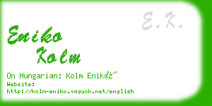 eniko kolm business card